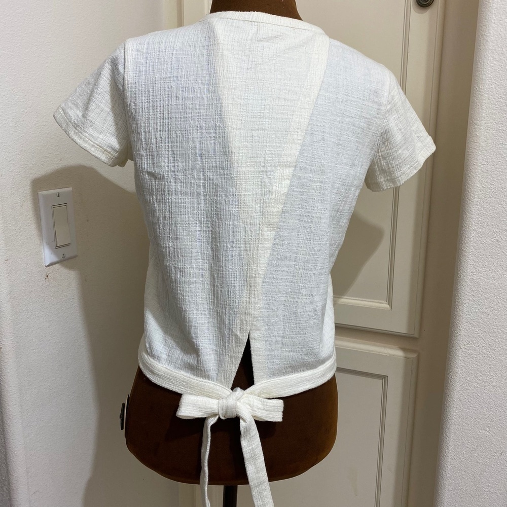 Madewell Beige Knot-Back Tee Size XS - Picture 3 of 7